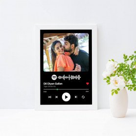 Black Rose Printed Spotify Music with Frame
