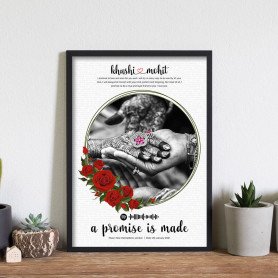 Rose Garland text art frames customized with spotify music